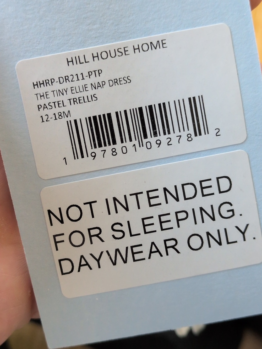 ✨Hill house Home The Tiny Ellie Nap Dress In Pastel Trellis Size 12 To 18 Months - Picture 5 of 7
